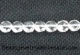 CCC271 15 inches 8mm faceted coin grade A natural white crystal beads