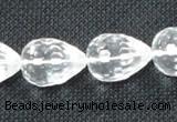 CCC273 7*10mm faceted teardrop grade A natural white crystal beads