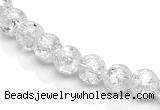 CCC39 15.5 inches 4mm round crackle white crystal beads Wholesale