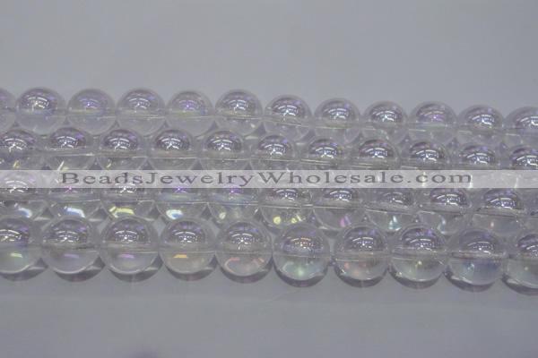 CCC404 15.5 inches 12mm round AB-color white crystal beads