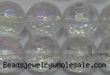 CCC414 15.5 inches 12mm faceted round AB-color white crystal beads