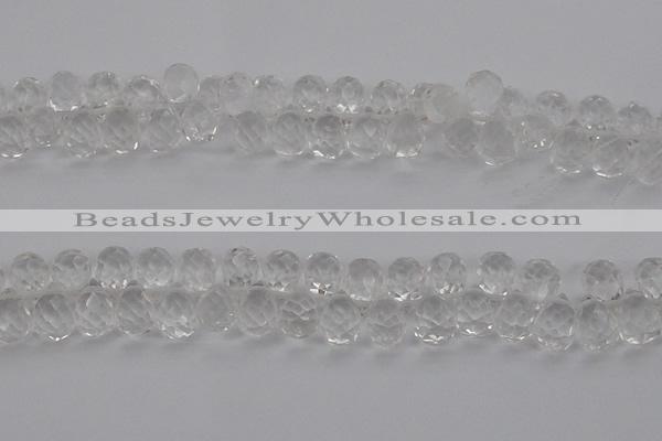 CCC500 15.5 inches 8*12mm faceted teardrop white crystal beads