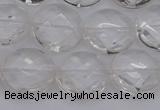 CCC505 15.5 inches 14mm faceted coin natural white crystal beads