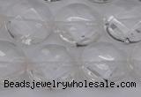 CCC507 15.5 inches 18mm faceted coin natural white crystal beads