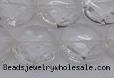 CCC509 15.5 inches 22mm faceted coin natural white crystal beads