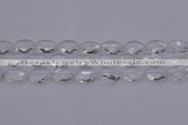 CCC517 15.5 inches 18*25mm faceted oval natural white crystal beads