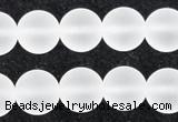 CCC604 15.5 inches 12mm round matte natural white crystal beads