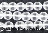 CCC612 15.5 inches 8mm faceted round matte natural white crystal beads