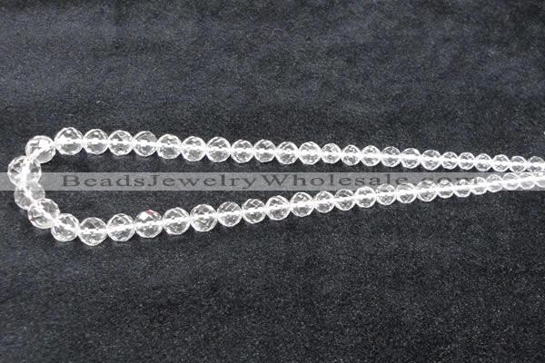 CCC617 15.5 inches 6mm - 12mm faceted round natural white crystal beads