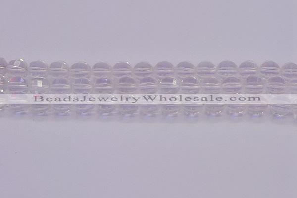 CCC622 15.5 inches 8mm faceted round natural white crystal beads