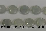 CCE11 15.5 inches 12mm flat round natural celestite gemstone beads