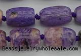 CCG113 15.5 inches 13*18mm drum charoite gemstone beads