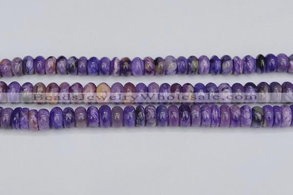 CCG118 15.5 inches 6*11mm rondelle charoite gemstone beads