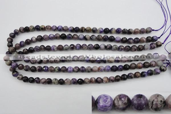 CCG52 15.5 inches 8mm faceted round natural charoite beads