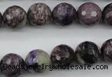 CCG54 15.5 inches 12mm faceted round natural charoite beads