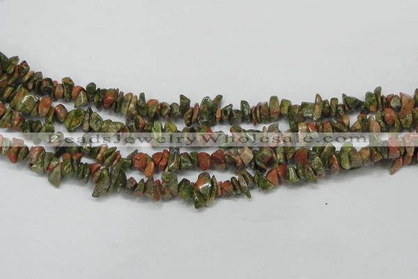 CCH203 34 inches 3*5mm unakite chips gemstone beads wholesale