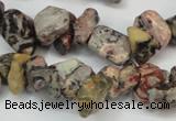 CCH226 34 inches 5*8mm red leopard skin jasper chips beads wholesale