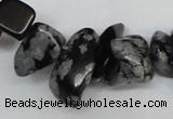 CCH299 34 inches 8*12mm snowflake obsidian chips gemstone beads wholesale