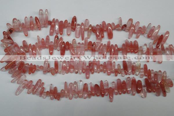 CCH341 15.5 inches 5*20mm cherry quartz chips beads wholesale