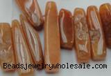 CCH406 15.5 inches 6*25mm - 12*38mm red aventurine chips beads