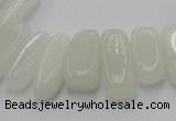 CCH407 15.5 inches 6*18mm - 10*22mm white jade chips beads