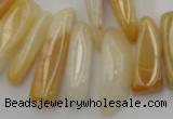 CCH408 15.5 inches 6*20mm - 7*30mm yellow jade chips beads