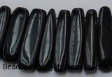 CCH409 15.5 inches 6*25mm - 7*35mm black agate chips beads