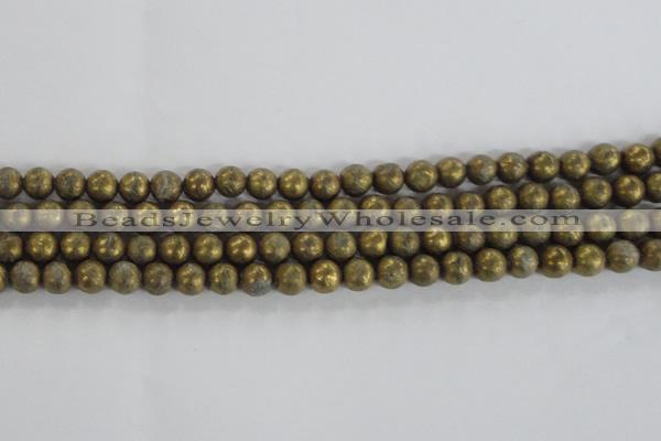 CCJ351 15.5 inches 8mm carved round plated China jade beads