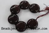 CCJ361 35mm carved coin China jade beads wholesale