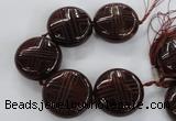 CCJ363 44mm carved coin China jade beads wholesale