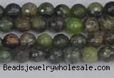 CCJ420 15.5 inches 4mm faceted round dendritic green jade beads