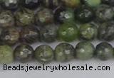 CCJ421 15.5 inches 6mm faceted round dendritic green jade beads