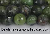 CCJ423 15.5 inches 10mm faceted round dendritic green jade beads