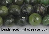 CCJ424 15.5 inches 12mm faceted round dendritic green jade beads