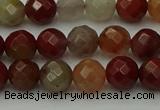 CCJ461 15.5 inches 6mm faceted round colorful jasper beads