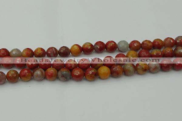 CCJ463 15.5 inches 10mm faceted round colorful jasper beads