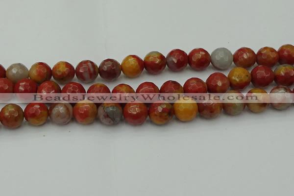 CCJ465 15.5 inches 14mm faceted round colorful jasper beads