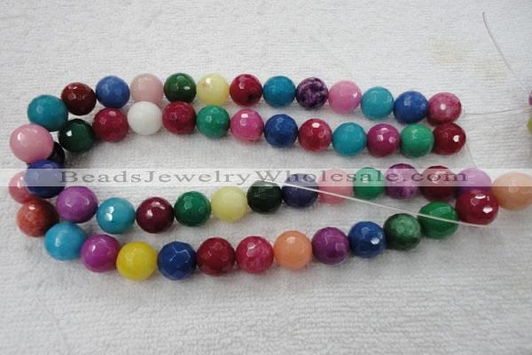 CCN1003 15.5 inches 8mm faceted round multi colored candy jade beads