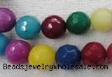 CCN1005 15.5 inches 12mm faceted round multi colored candy jade beads