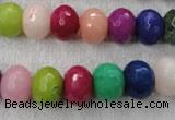 CCN1011 15.5 inches 8*12mm faceted rondelle multi colored candy jade beads