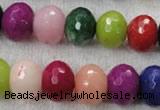 CCN1014 15.5 inches 12*16mm faceted rondelle multi colored candy jade beads