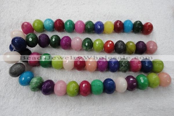 CCN1014 15.5 inches 12*16mm faceted rondelle multi colored candy jade beads