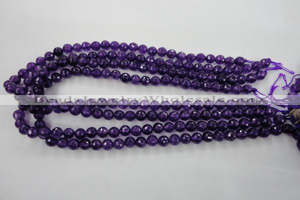 CCN1253 15.5 inches 8mm faceted round candy jade beads wholesale