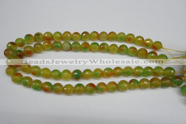 CCN1295 15.5 inches 12mm faceted round rainbow candy jade beads