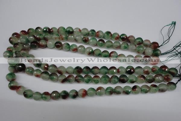 CCN1304 15.5 inches 10mm faceted round rainbow candy jade beads