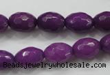 CCN1453 15.5 inches 10*14mm faceted rice candy jade beads wholesale