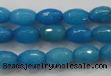 CCN1492 15.5 inches 8*12mm faceted rice candy jade beads wholesale