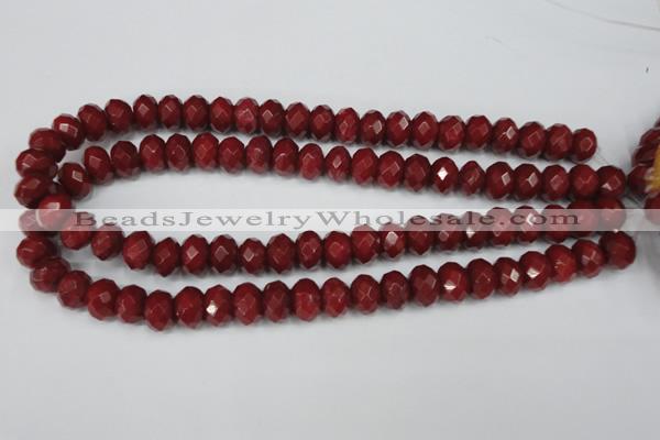 CCN154 15.5 inches 8*12mm faceted rondelle candy jade beads