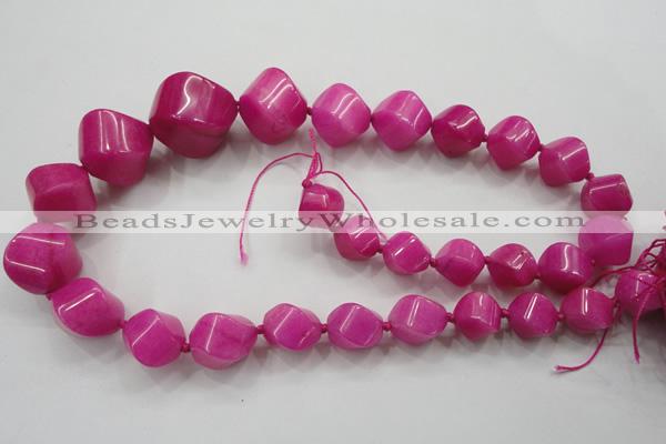 CCN1540 15.5 inches 10*14mm - 20*25mm twisted tetrahedron candy jade beads