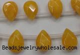 CCN1582 15.5 inches 10*14mm briolette candy jade beads wholesale